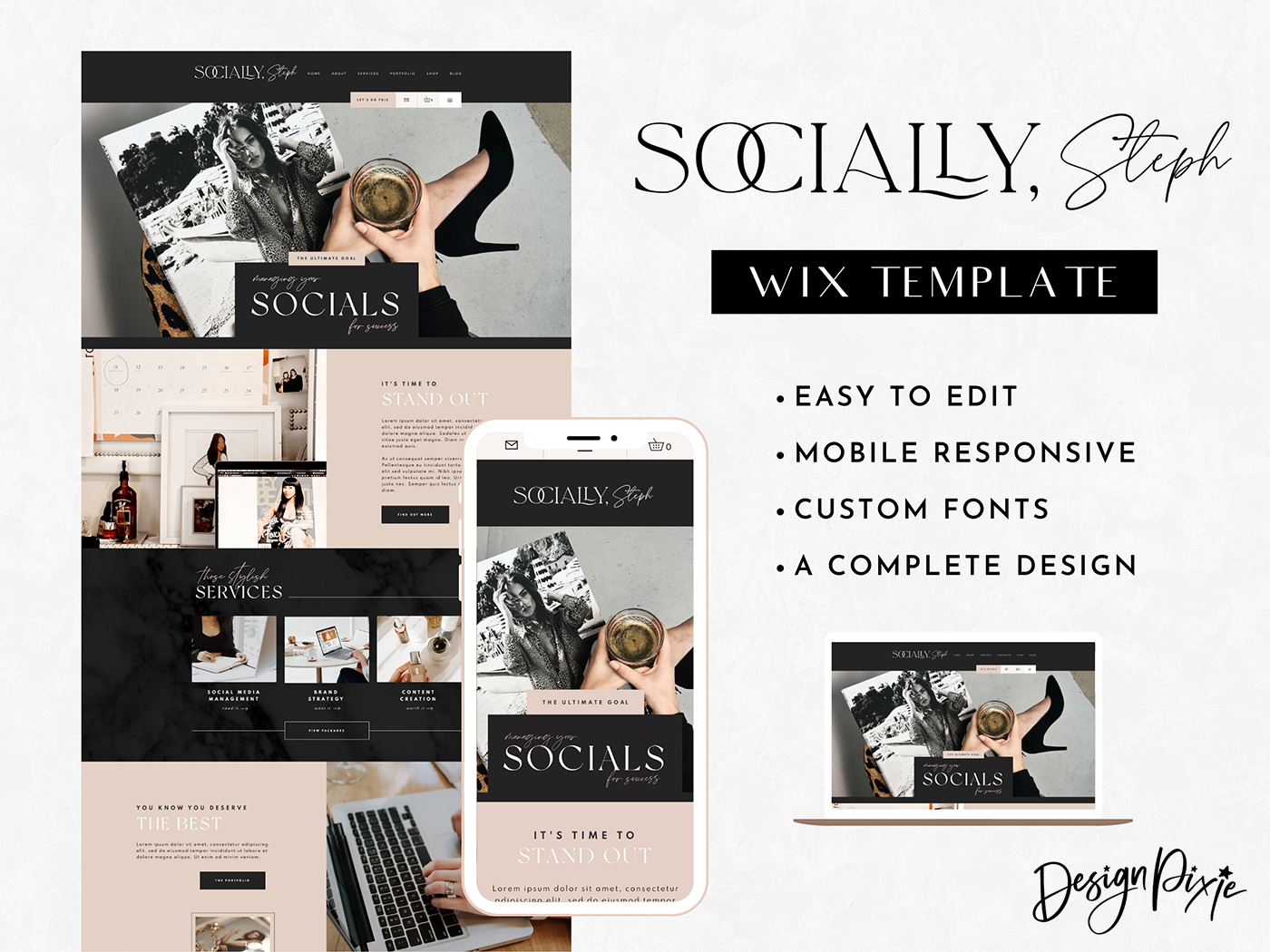 Socially Steph Wix Template - Design Pixie