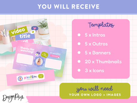 Colorful Creative YouTube Branding Kit