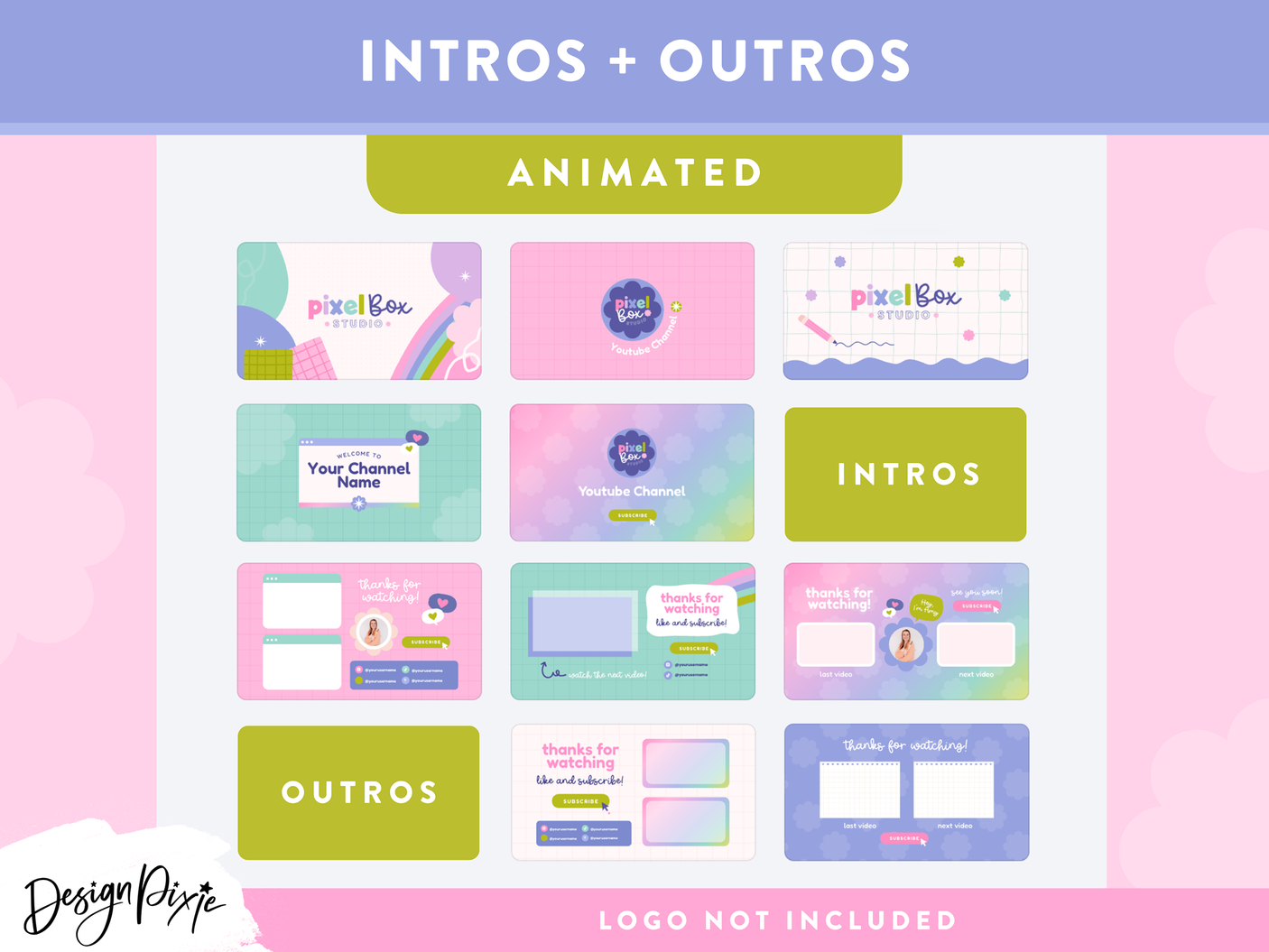 Colorful Creative YouTube Branding Kit