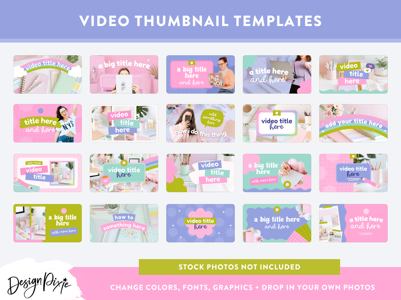 Colorful Creative YouTube Branding Kit